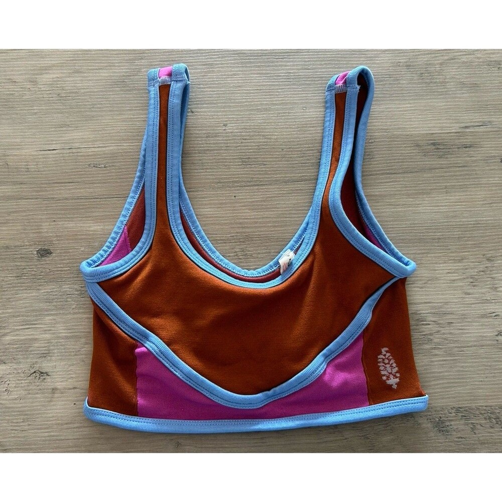 FP Movement Free People Never Better Colorblock Crop Top Bra Size XS/S